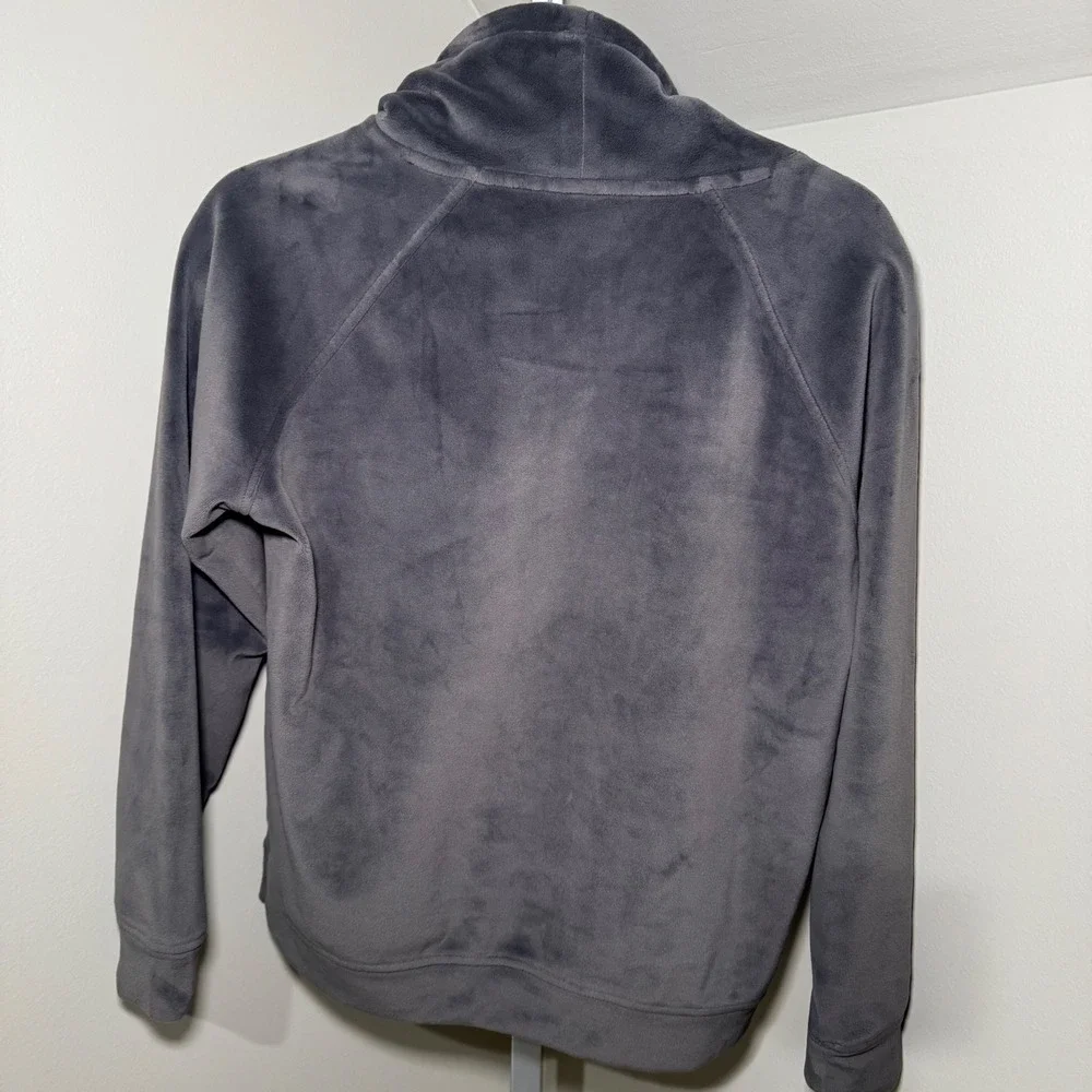 Barefoot Dreams Luxe Chic Charcoal Gray Funnel Neck Pullover Sweatshirt XS‎